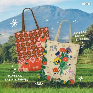 Tote bag fleuri